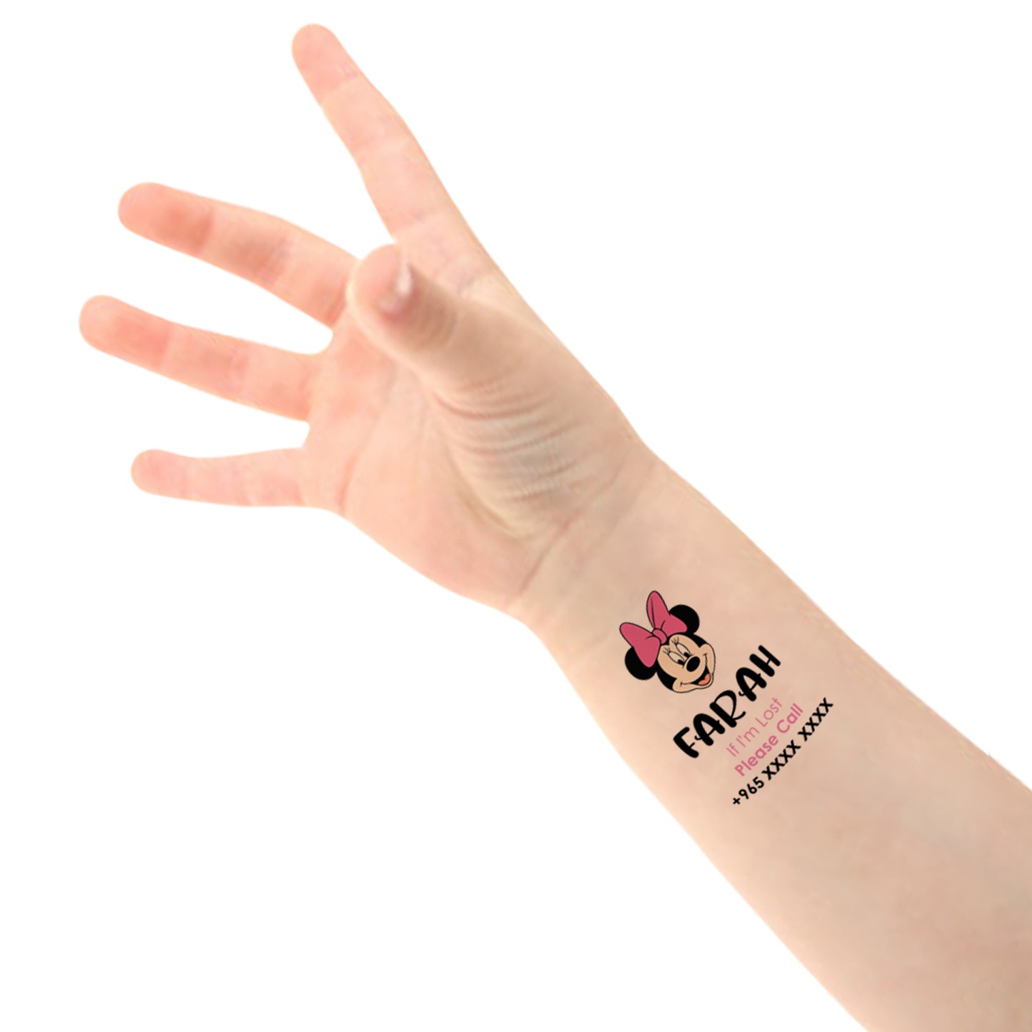 Minnie Mouse2 Theme Child Safety Travel Tattoo