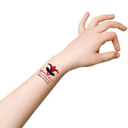 Spiderman Theme Child Safety Travel Tattoo