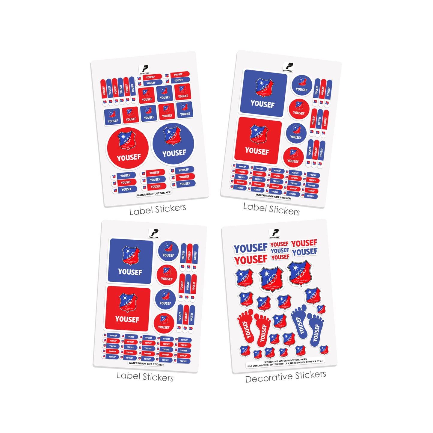 School Label Stickers Pack D130 - Kuwait SC