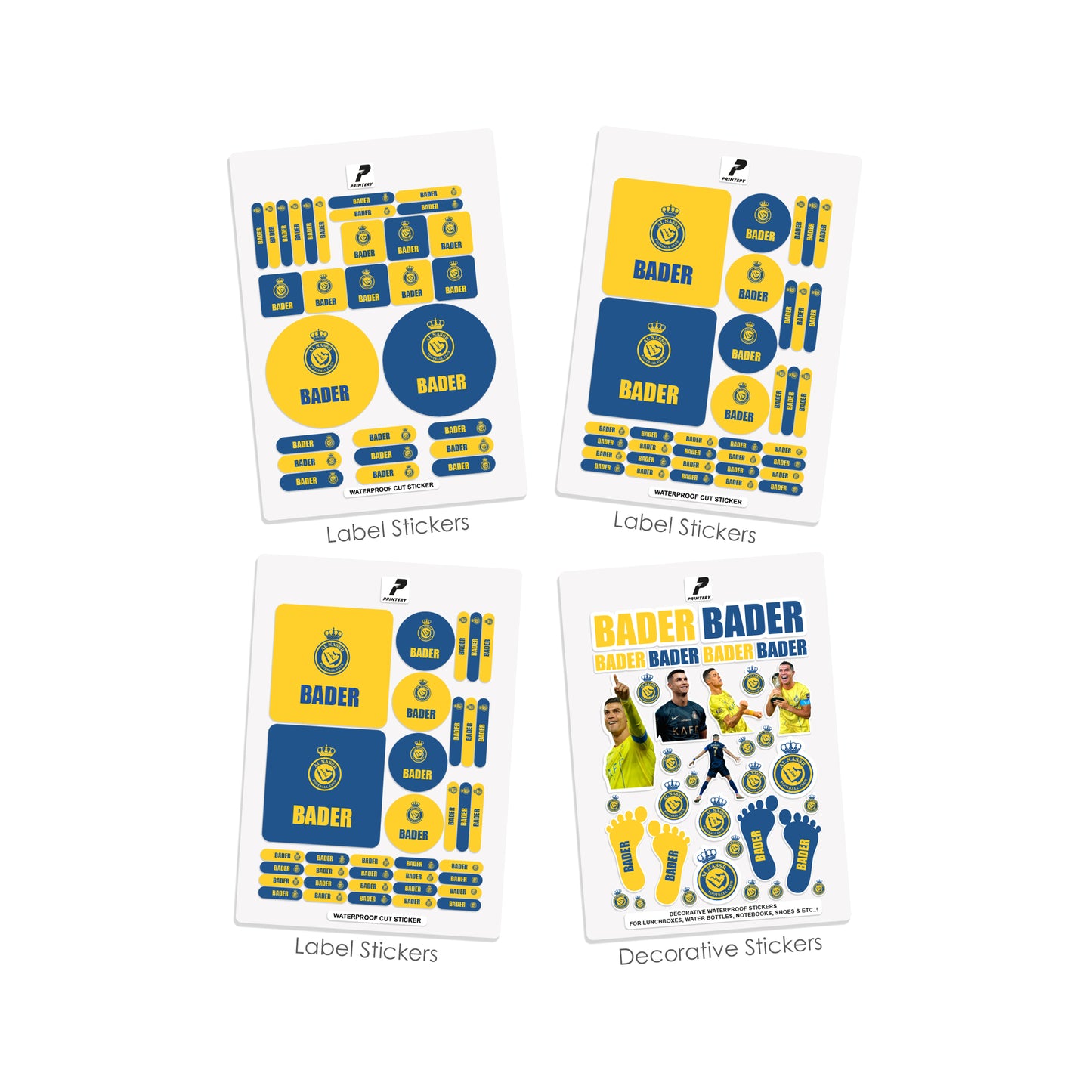 School Label Stickers Pack D131 - Al Nassr