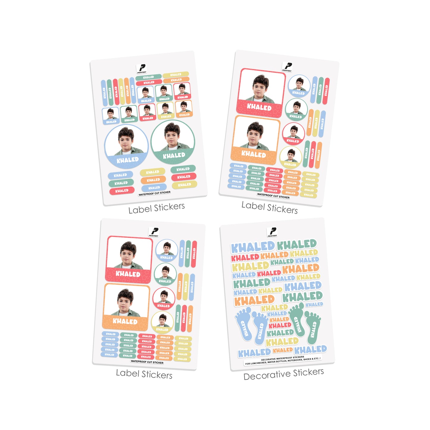 School Label Stickers Pack D134 - Boy Photo Theme