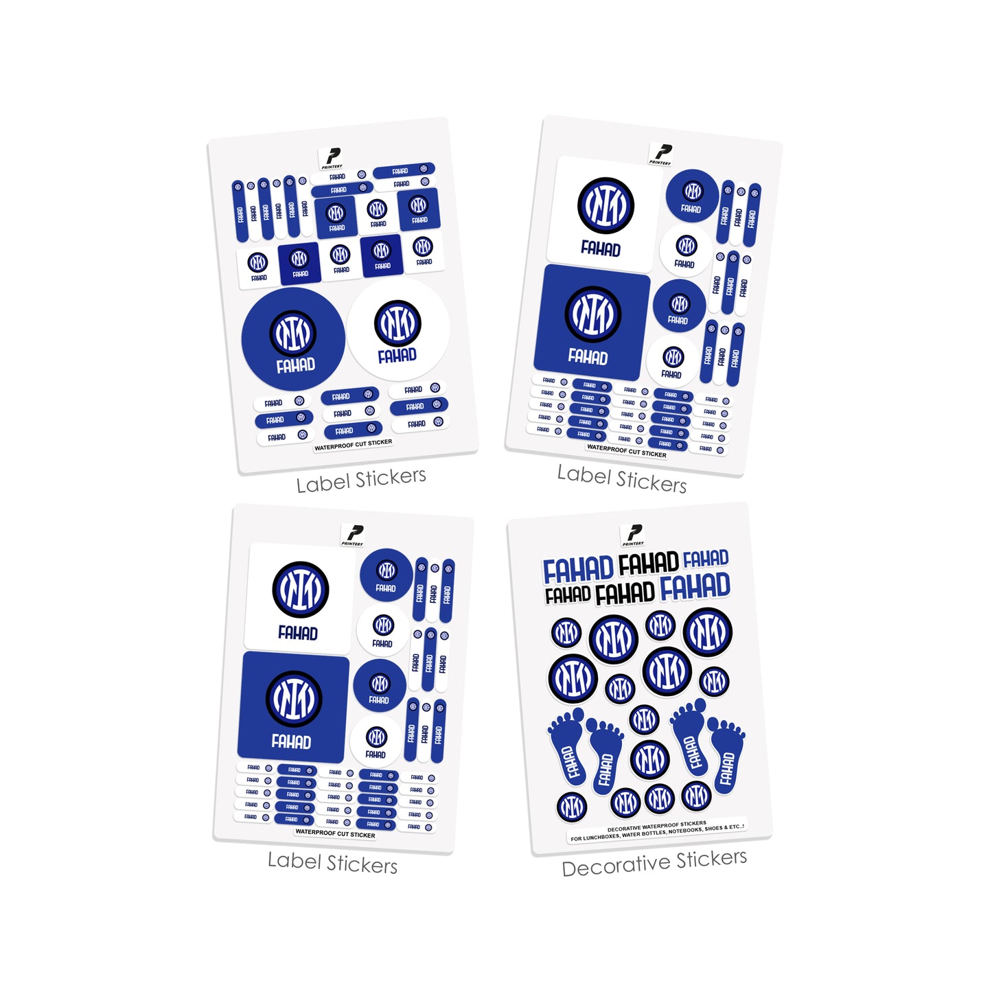 School Label Stickers Pack D093 - Inter Milan