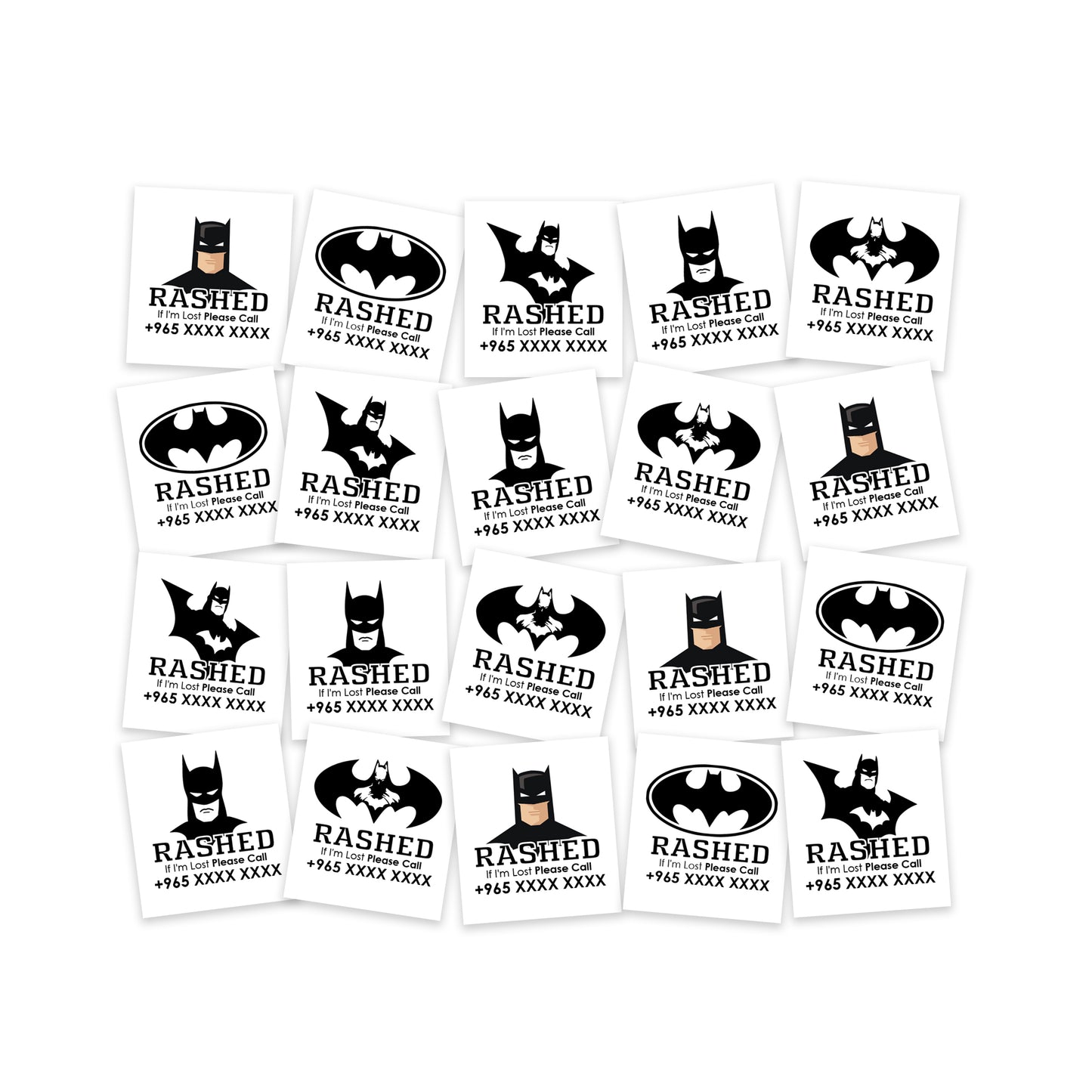 Batman Theme Child Safety Travel Tattoo