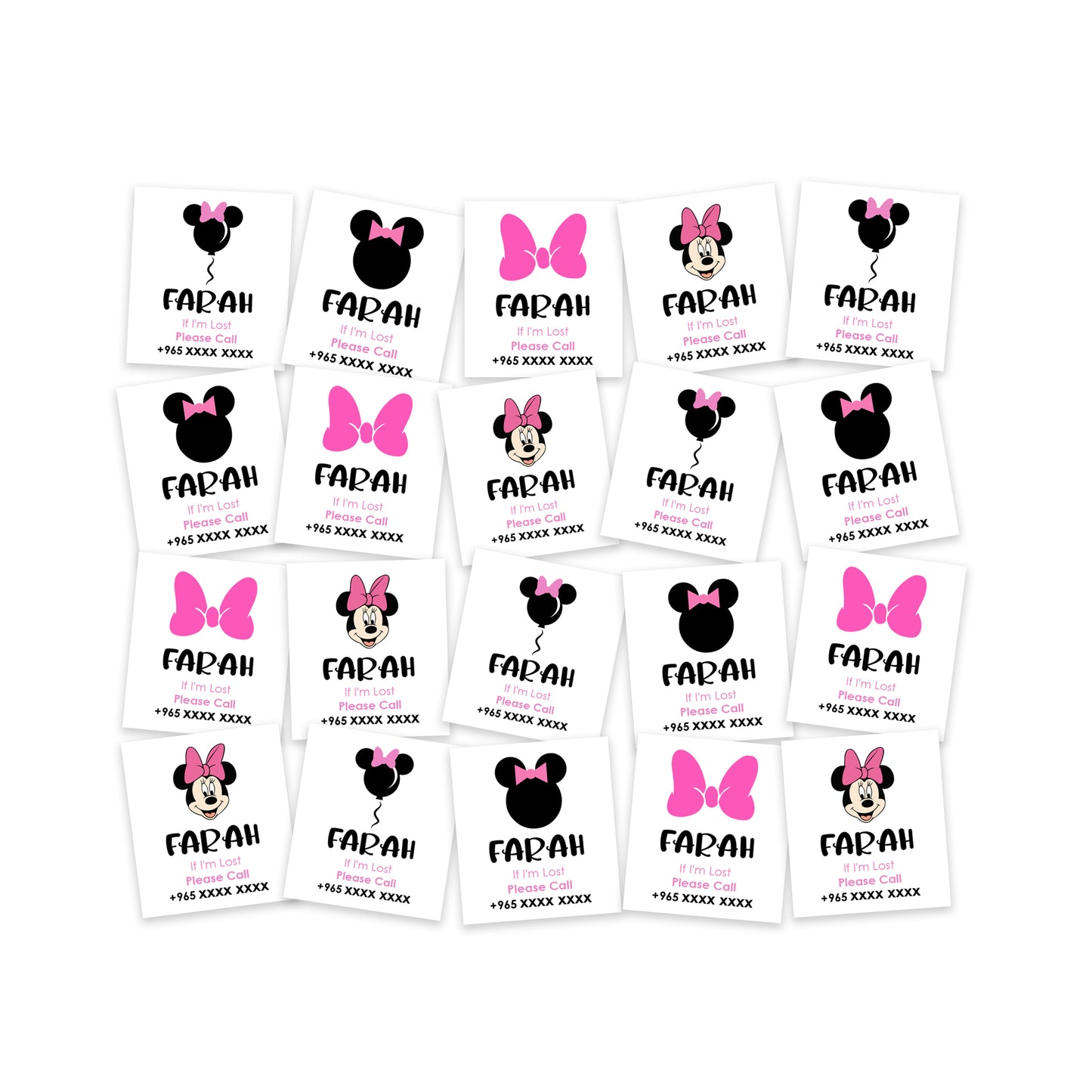 Minnie Mouse2 Theme Child Safety Travel Tattoo