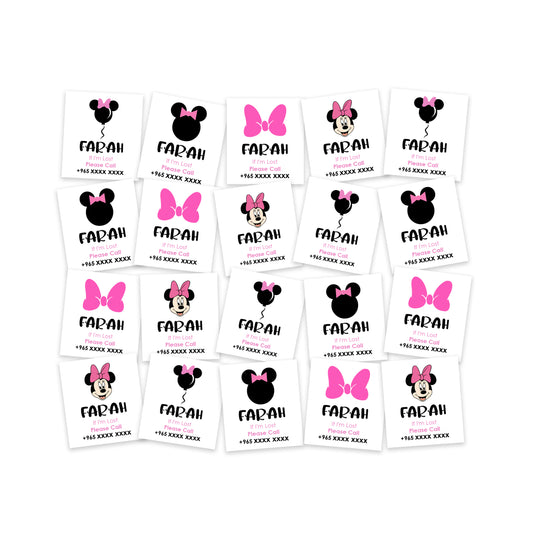 Minnie Mouse2 Theme Child Safety Travel Tattoo