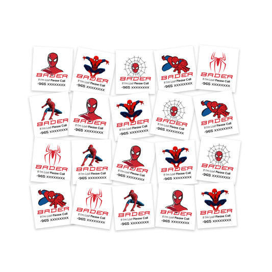 Spiderman Theme Child Safety Travel Tattoo